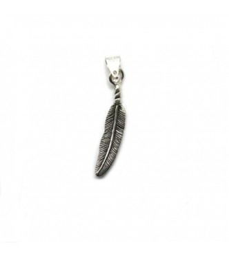 PE001366 Stylish sterling silver pendant 925 Feather solid EMPRESS